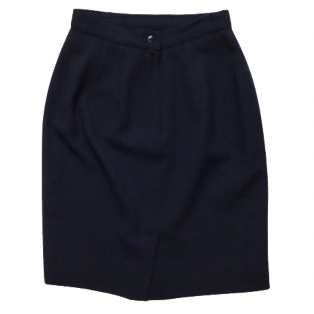 GIANNI Blue Wool Lined Pencil Skirt 4 Petite